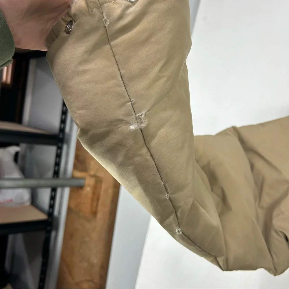 REI VINTAGE tan goose down puffer coat